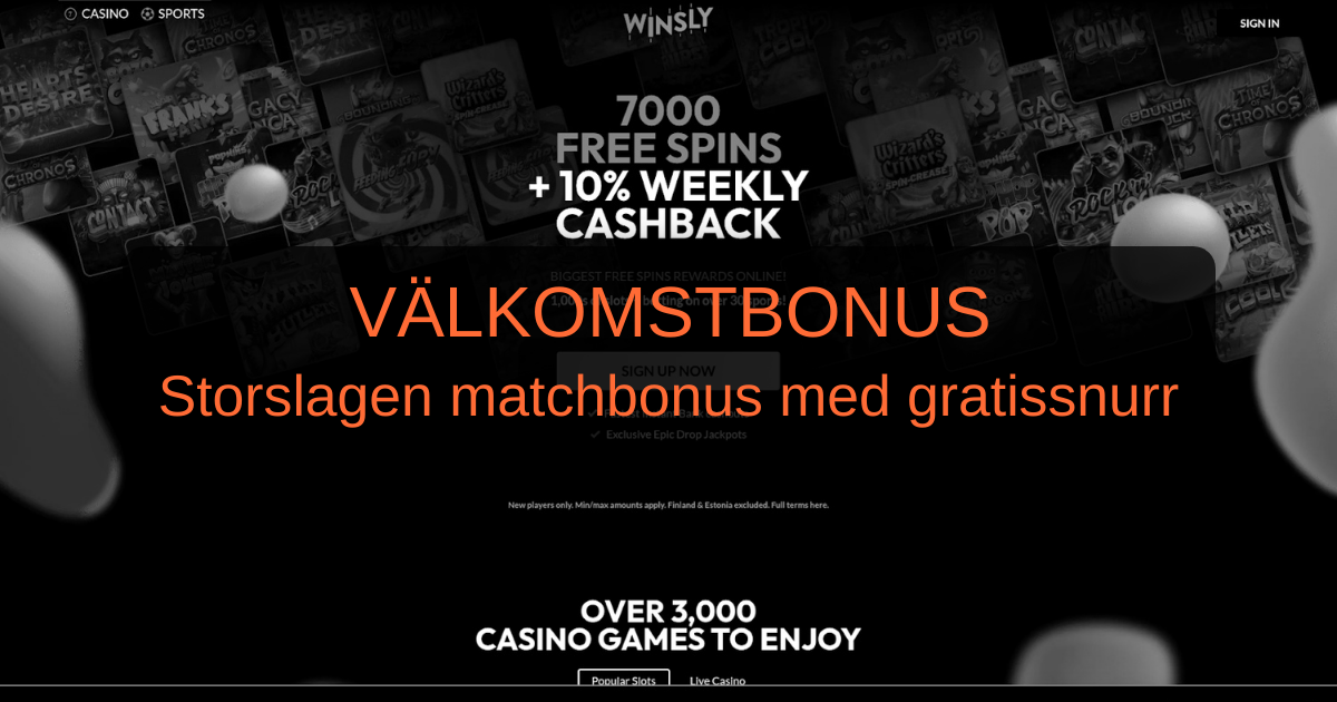 Winsly Casino Sverige - Officiellt licensierat spelsite